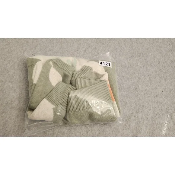 PacSun Sweater Mens Small‎ Sage Green Crewneck Knit Daisy Yin Yang Pullover - Picture 14 of 14